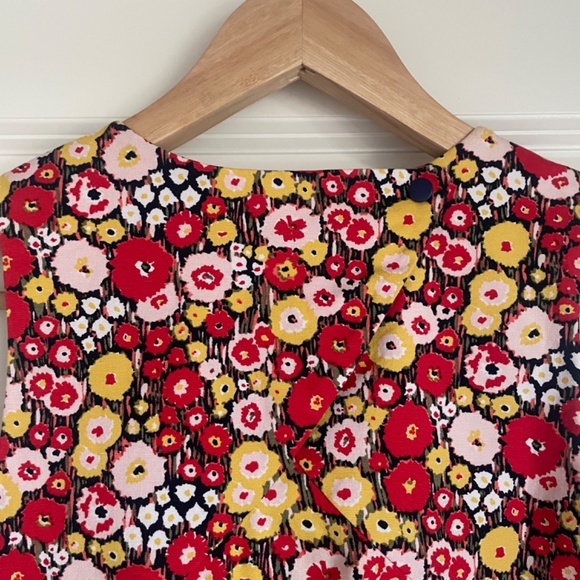 Kate Spade Saturday Everday Red Floral Shift Mini Dress Size 2 (XS) - Picture 3 of 8